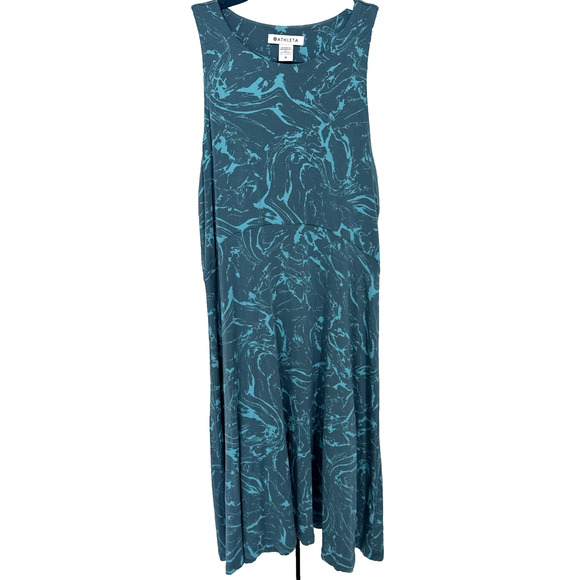 Athleta Santorini Thera High Neck Blue Modal Sleeveless Dress Women’s Size M - Picture 3 of 10